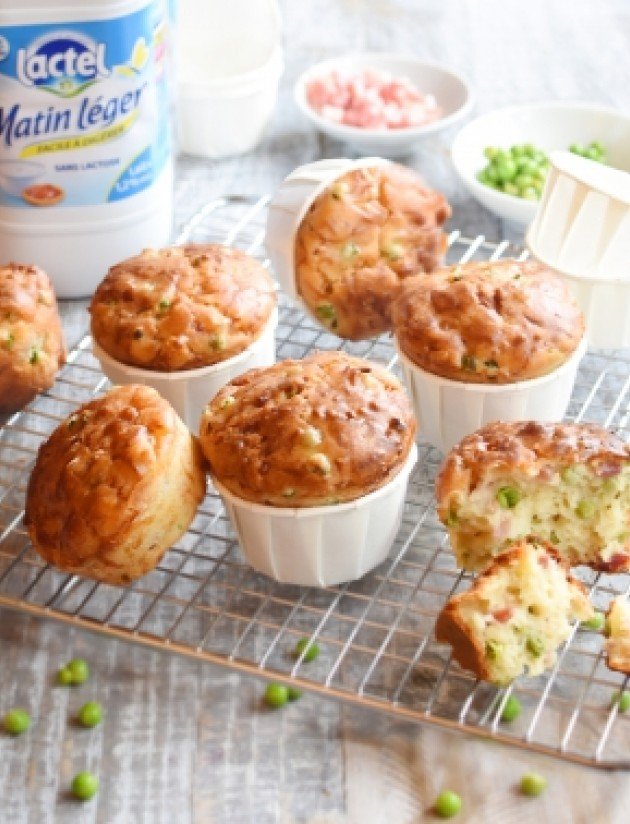 Muffins aux lardons pauvre en lactose