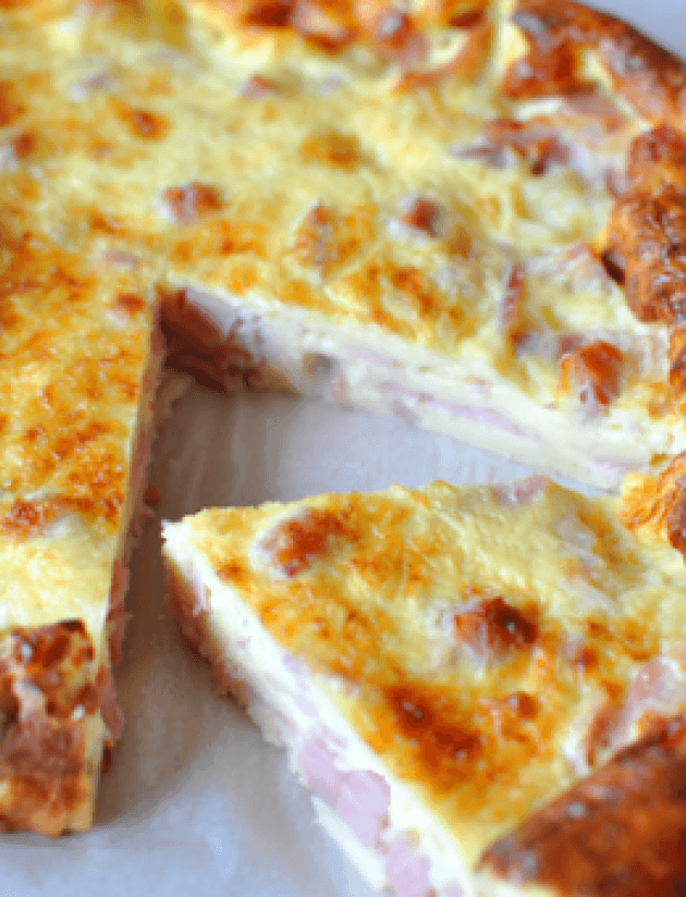 Quiche lorraine sans pâte, sans gluten et pauvre en lactose